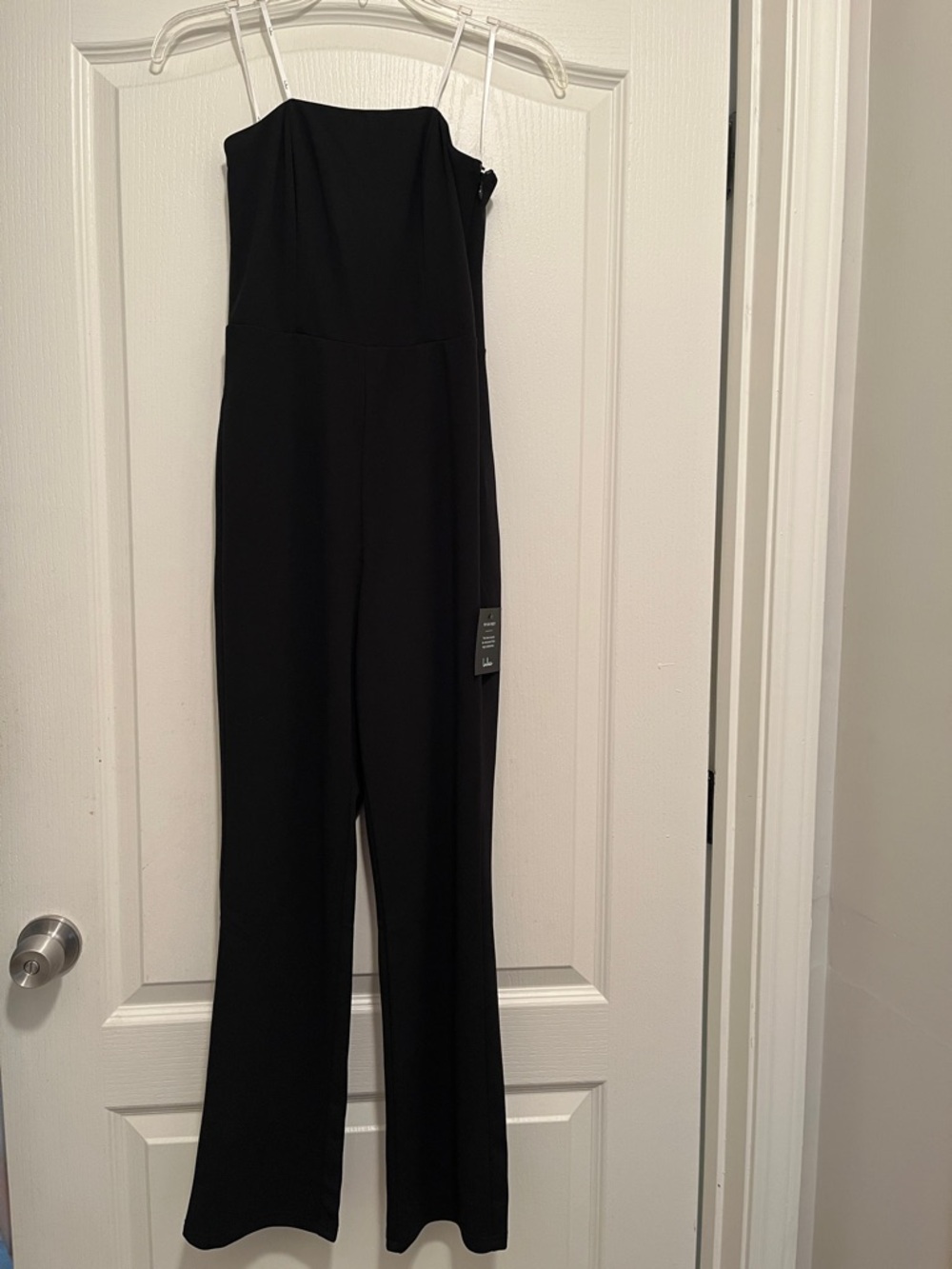Lulu's Black Strapless Straight Leg Jumpsuit